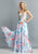 Dave & Johnny - A7932 Beaded Bodice Floral Print A-Line Gown In Print