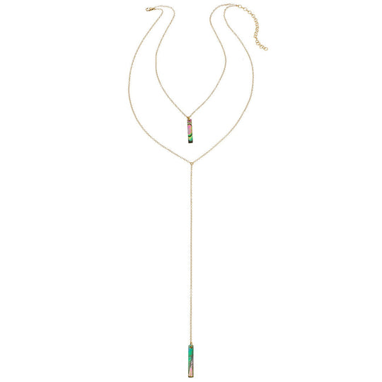 Abalone Bar Draped Y Necklace