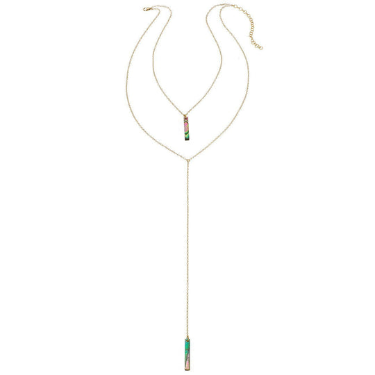 Heather Hawkins - Abalone Bar Draped Y Necklace