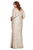 Shail K -12199W Bedazzled V-neck Fitted Dress In Gold