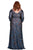 Shail K -12199W Bedazzled V-neck Fitted Dress In Blue