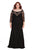 Shail K - 12165W Embellished Long Sleeve Off-Shoulder Mermaid Dress In Black and Gold
