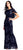 Adrianna Papell - AP1E203078 Embroidered Floral Capelet Evening Gown In Blue