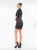 Colors Dress - 2162 Lace High Neck Sheath Dress in Black 