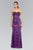 Elizabeth K Strapless Contoured Lace Sheath Gown - 1 Pc Eggplant in Size L Available