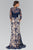 Elizabeth K - GL1419 Embellished Lace Sweetheart Trumpet Dress In Blue
