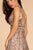 Elizabeth K - GL2589 Embellished Deep V-neck A-line Dress In Pink