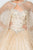 Elizabeth K - GL2801 Strapless Embellished Ballgown With Cloak In Neutral