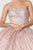 Elizabeth K - GL2801 Strapless Embellished Ballgown With Cloak In Pink