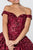 Elizabeth K - GL2803 Sequined Off-Shoulder Ballgown In Red
