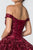 Elizabeth K - GL2803 Sequined Off-Shoulder Ballgown In Red