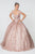 Elizabeth K - GL2804 Embellished Sweetheart Ballgown with Bolero In Pink