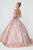 Elizabeth K - GL2804 Embellished Sweetheart Ballgown with Bolero In Pink