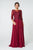 Elizabeth K - GL2810 Embroidered Bateau Chiffon A-line Gown In Red