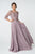 Elizabeth K - GL2810 Embroidered Bateau Chiffon A-line Gown In Pink