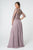 Elizabeth K - GL2810 Embroidered Bateau Chiffon A-line Gown In Pink