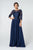 Elizabeth K - GL2810 Embroidered Bateau Chiffon A-line Gown In Blue