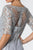 Elizabeth K - GL2811 Embroidered Quarter Length Sleeve Chiffon Dress In Silver