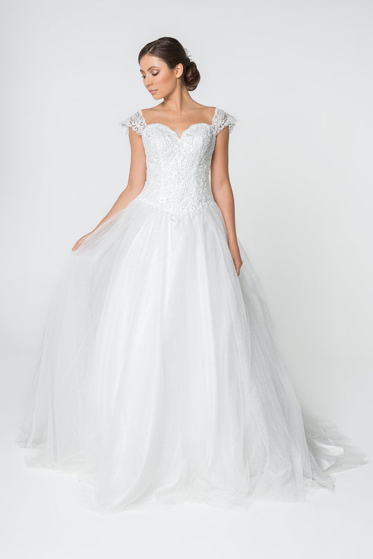 Elizabeth K - GL2817 Embellished Sweetheart Wedding Gown In White