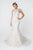 Elizabeth K - GL2818 Embellished Illusion Jewel Trumpet Bridal Dress In White and Neutral