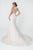Elizabeth K - GL2818 Embellished Illusion Jewel Trumpet Bridal Dress In White and Neutral