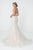Elizabeth K - GL2820 Embellished Lace Deep V-neck Trumpet Gown In White