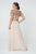 Elizabeth K - GL2826 Metallic Lace Embroidered Chiffon Dress In Neutral