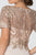 Elizabeth K - GL2826 Metallic Lace Embroidered Chiffon Dress In Neutral