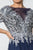 Elizabeth K - GL2826 Metallic Lace Embroidered Chiffon Dress In Blue