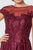 Elizabeth K - GL2828 Embellished Lace Bateau Chiffon A-line Gown In Red