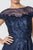 Elizabeth K - GL2828 Embellished Lace Bateau Chiffon A-line Gown In Blue