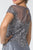 Elizabeth K - GL2828 Embellished Lace Bateau Chiffon A-line Gown In Silver