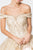 Elizabeth K - GL2832 Foldover Off Shoulder Glitter Ballgown In Neutral and Gold
