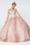 Elizabeth K - GL2832 Foldover Off Shoulder Glitter Ballgown In Pink and Gold