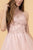 Elizabeth K - GS1607 Embroidered Bodice Illusion Tulle Cocktail Dress In Pink