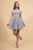 Elizabeth K - GS1607 Embroidered Bodice Illusion Tulle Cocktail Dress In Silver