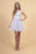 Elizabeth K - GS1607 Embroidered Bodice Illusion Tulle Cocktail Dress In White