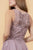 Elizabeth K - GS1618 Embroidered Swirl Motif Illusion Chiffon Dress In Pink