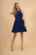 Elizabeth K - GS1618 Embroidered Swirl Motif Illusion Chiffon Dress In Blue