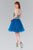 Elizabeth K - GS2382 Gold Applique Halter V-neck Tulle A-line Dress In Blue and Green
