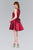 Elizabeth K - GS2383 Lace Jewel Neck Mikado A-line Dress In Red