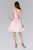 Elizabeth K - GS2384 Plunging V-Neck Bejeweled Mikado Dress In Pink