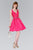 Elizabeth K - GS2384 Plunging V-Neck Bejeweled Mikado Dress In Pink