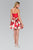Elizabeth K - GS2385 Mikado Sweetheart Floral Print A-line Dress In Red