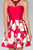 Elizabeth K - GS2385 Mikado Sweetheart Floral Print A-line Dress In Red