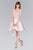 Elizabeth K - GS2387 Appliqued Illusion Bodice Mikado Dress In Pink