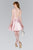 Elizabeth K - GS2387 Appliqued Illusion Bodice Mikado Dress In Pink