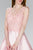 Elizabeth K - GS2387 Appliqued Illusion Bodice Mikado Dress In Pink