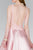 Elizabeth K - GS2387 Appliqued Illusion Bodice Mikado Dress In Pink