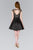 Elizabeth K - GS2388 Embroidered Illusion Bateau Tulle A-line Dress In Black